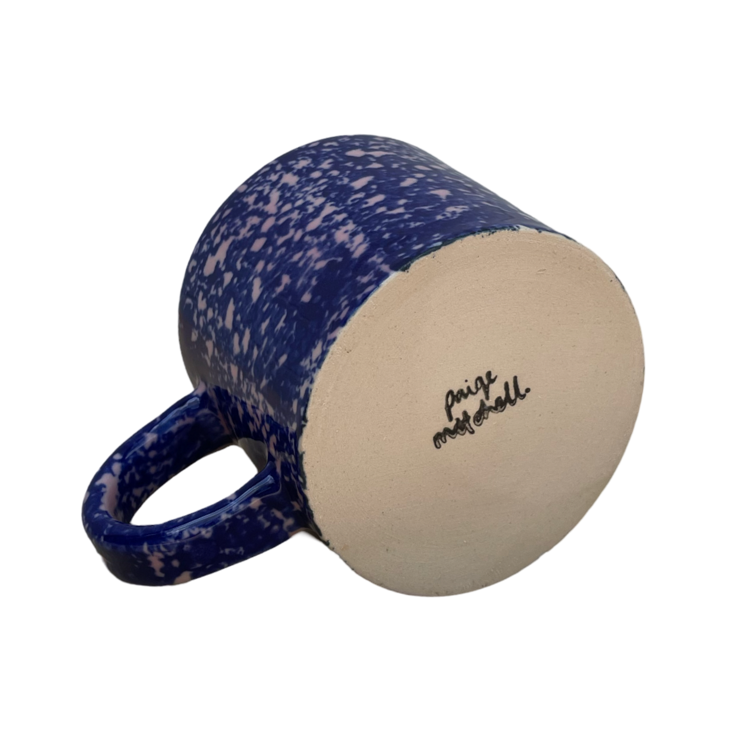 Cobalt Sponged Mug - White