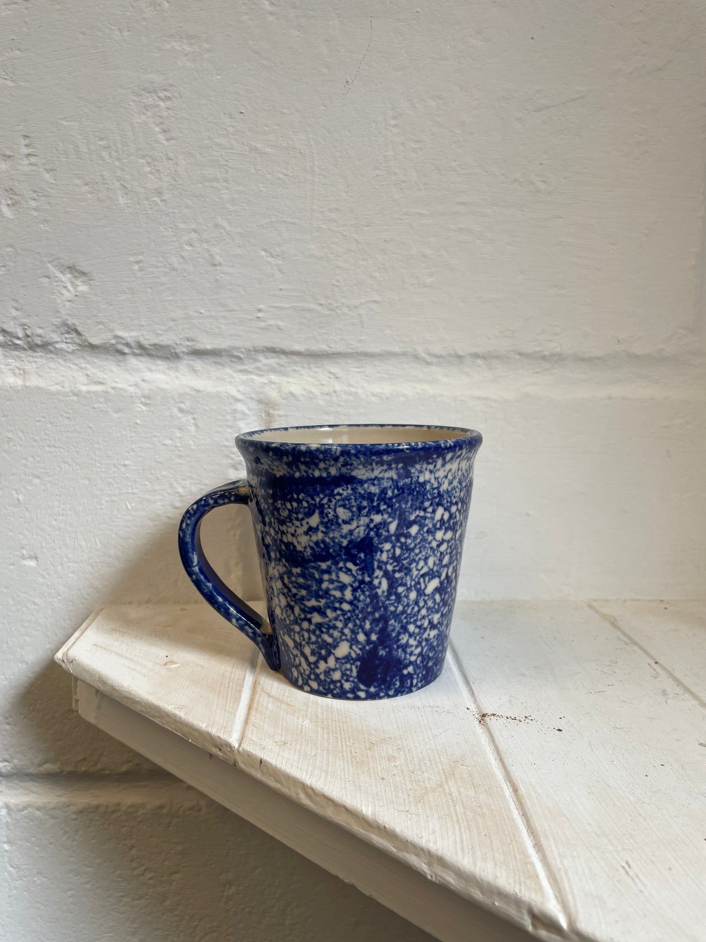 Cobalt Sponged Mug - White