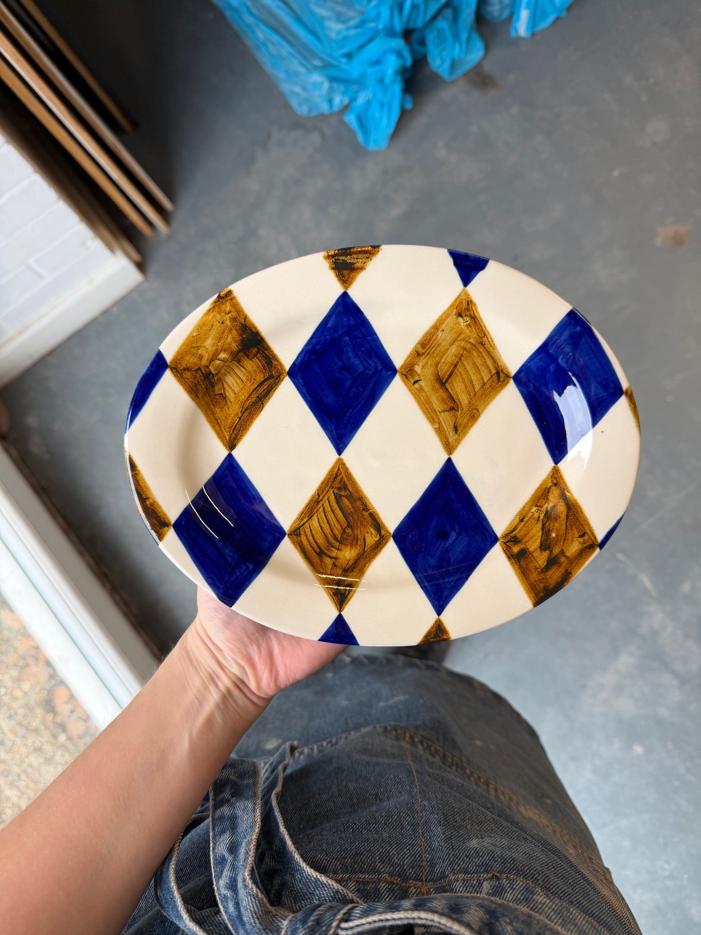 Circus Platter - Blue and Honey