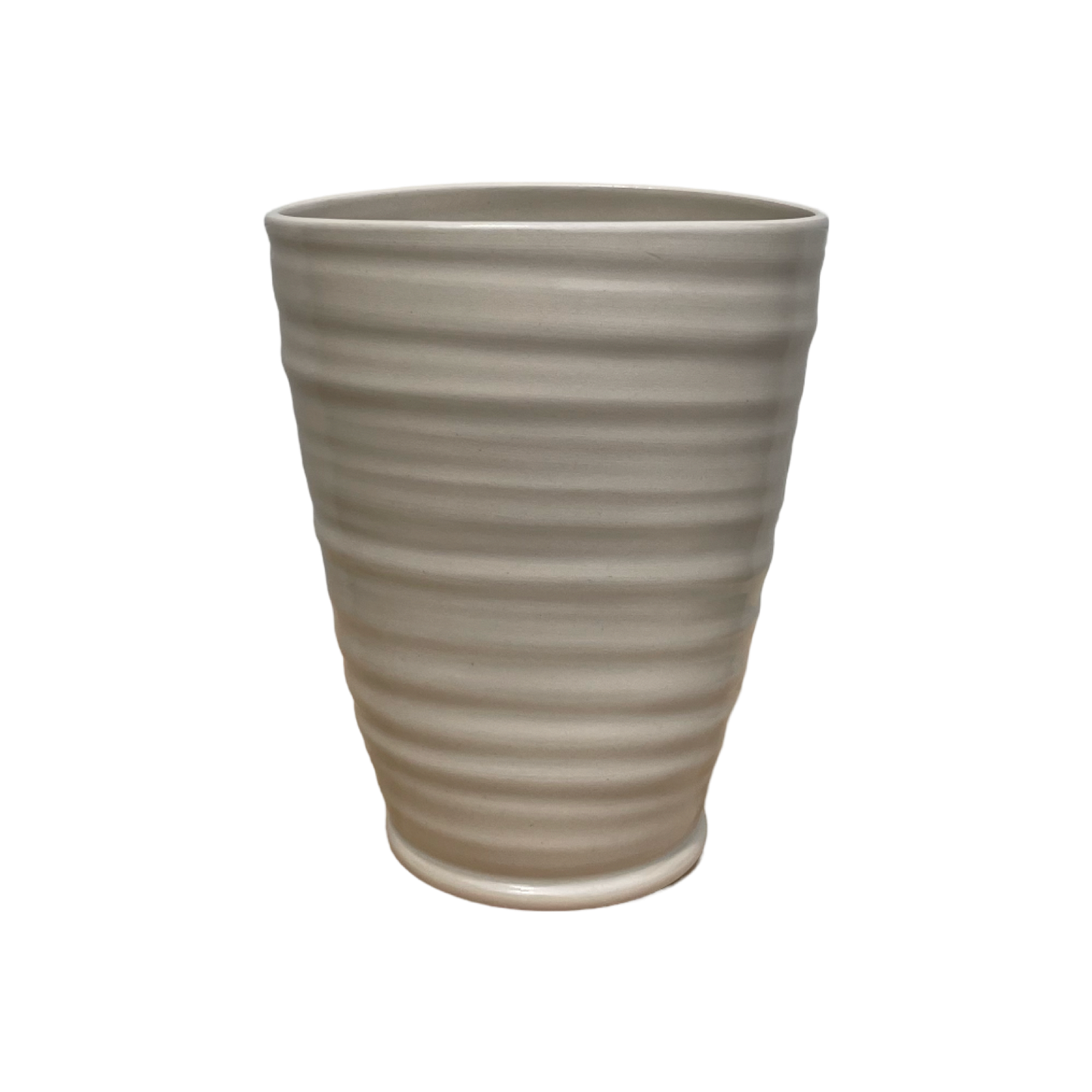 Oval Vase White Stoneware #1