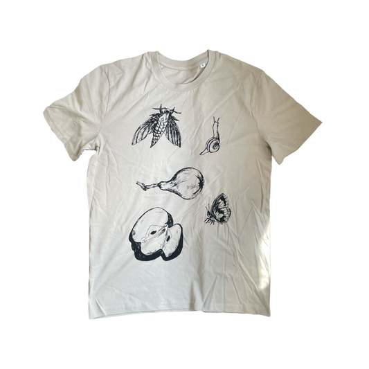 T-Shirt - Garden Print - Natural
