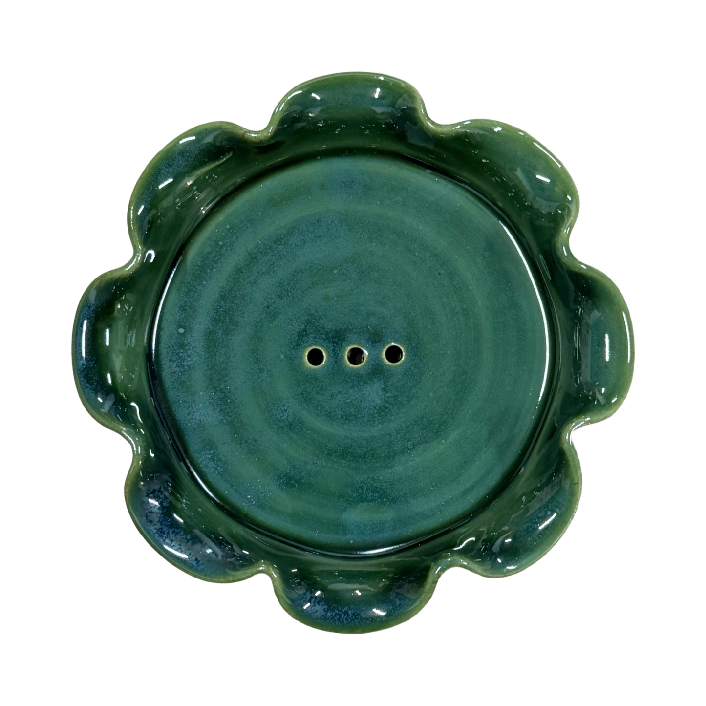 Frilly Soap Dish - Emerald
