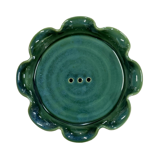 Frilly Soap Dish - Emerald