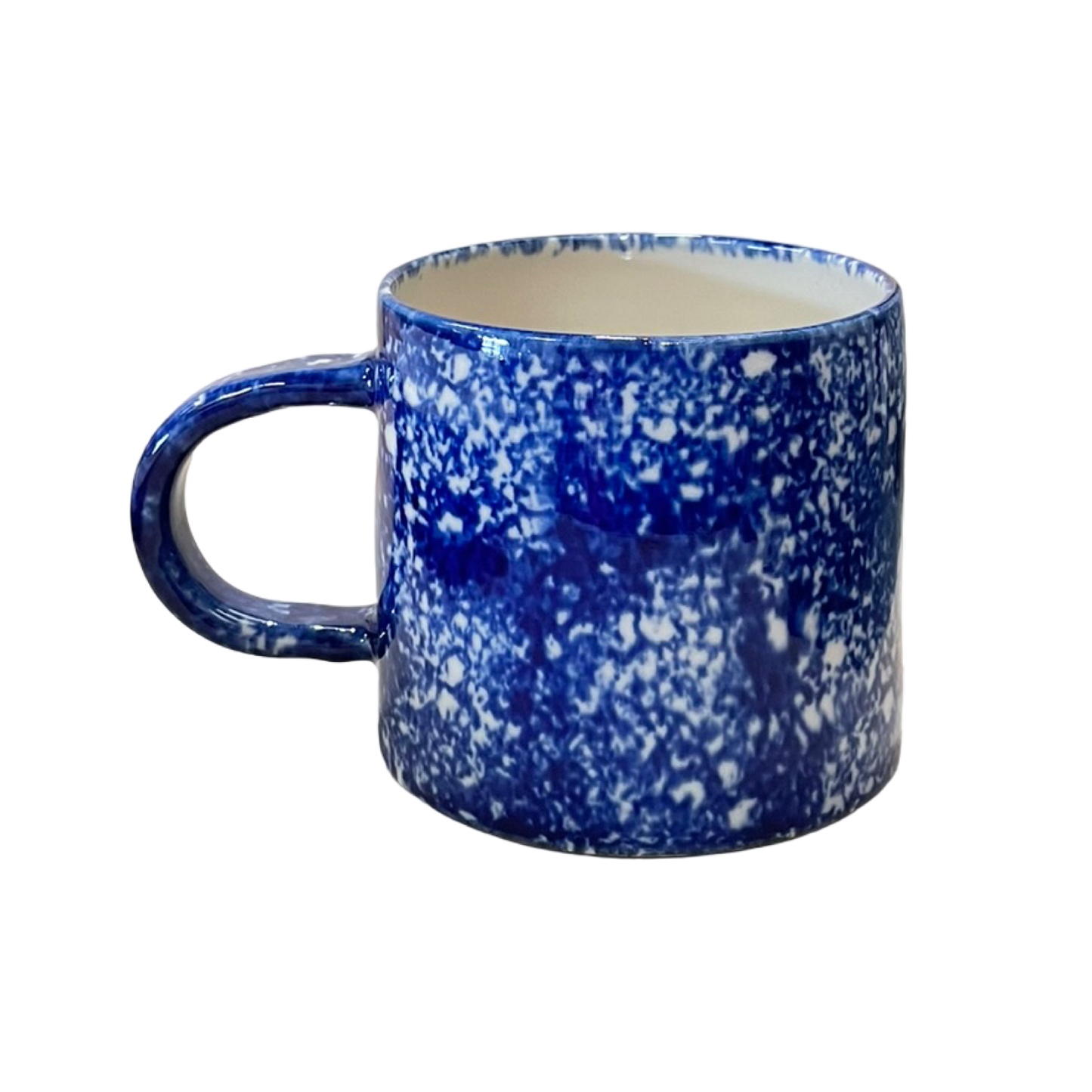 Cobalt Sponged Mug - White