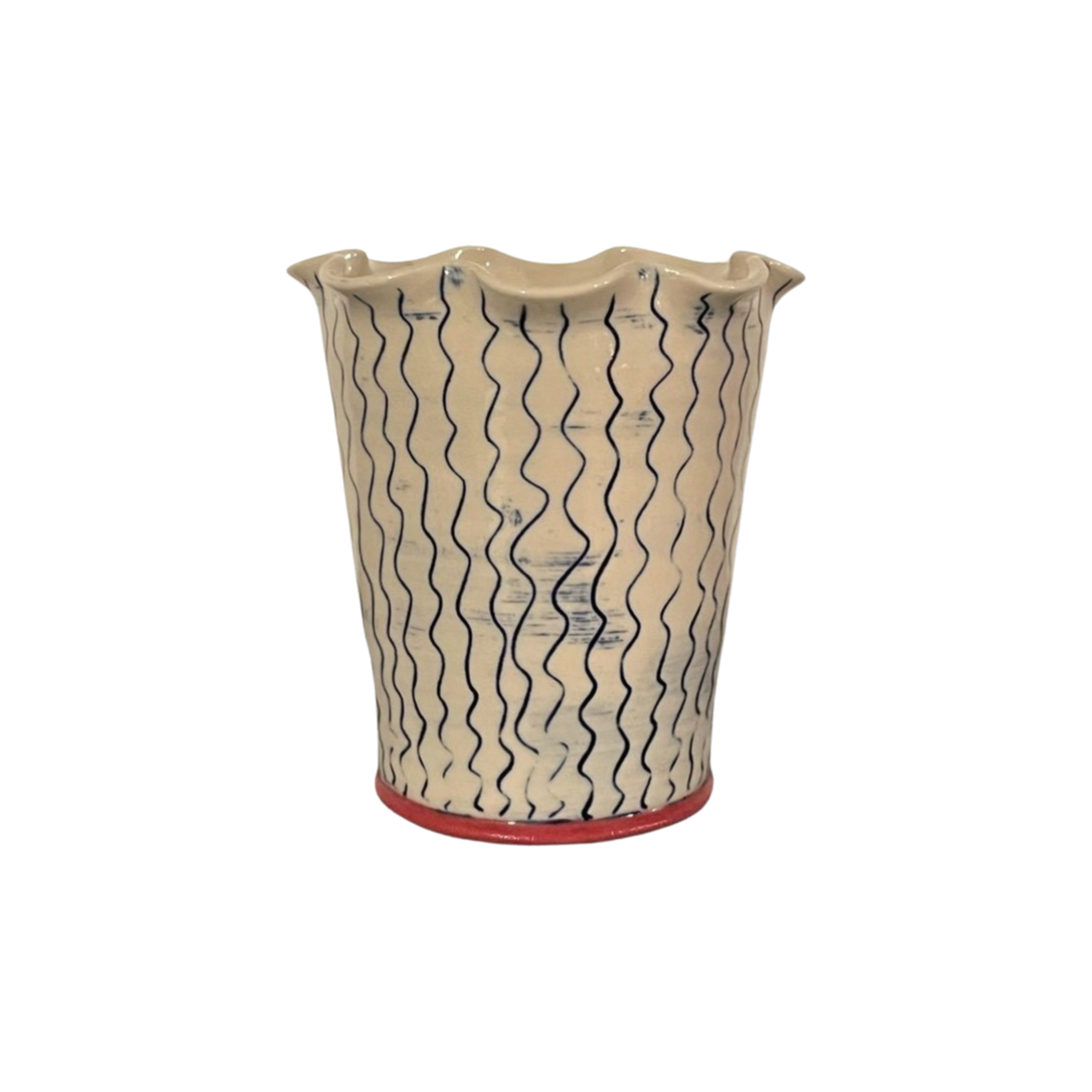 Cobalt Inlay Vase - Small