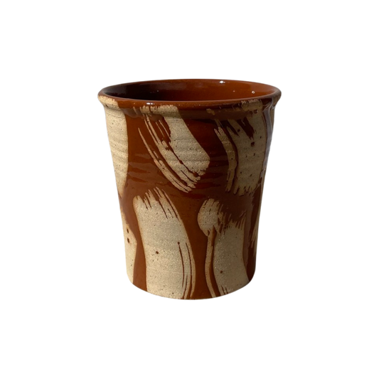 Brush Stroke Pot Brown