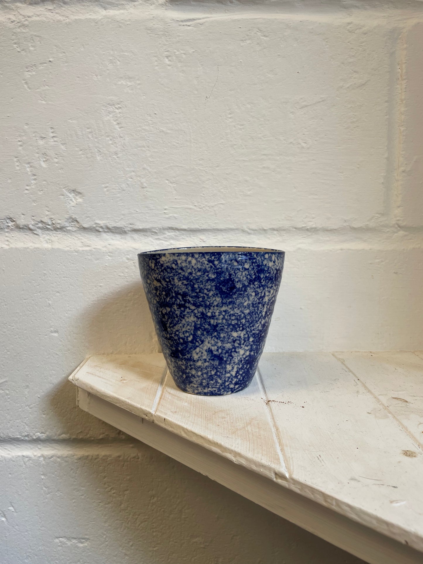 Oval Vase Sponged Cobalt