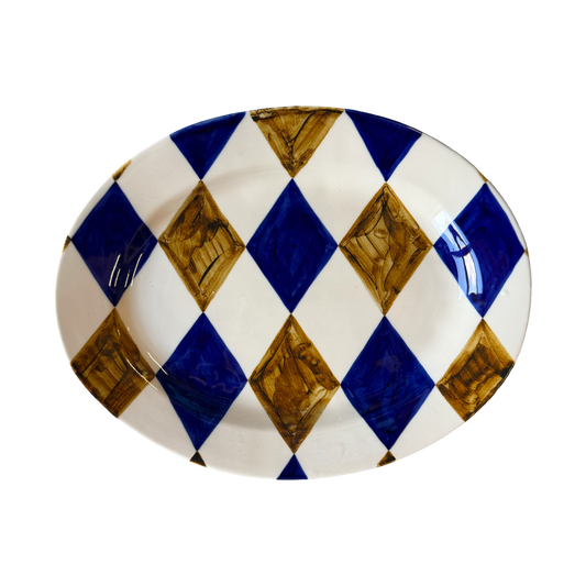 Circus Platter - Blue and Honey - Large