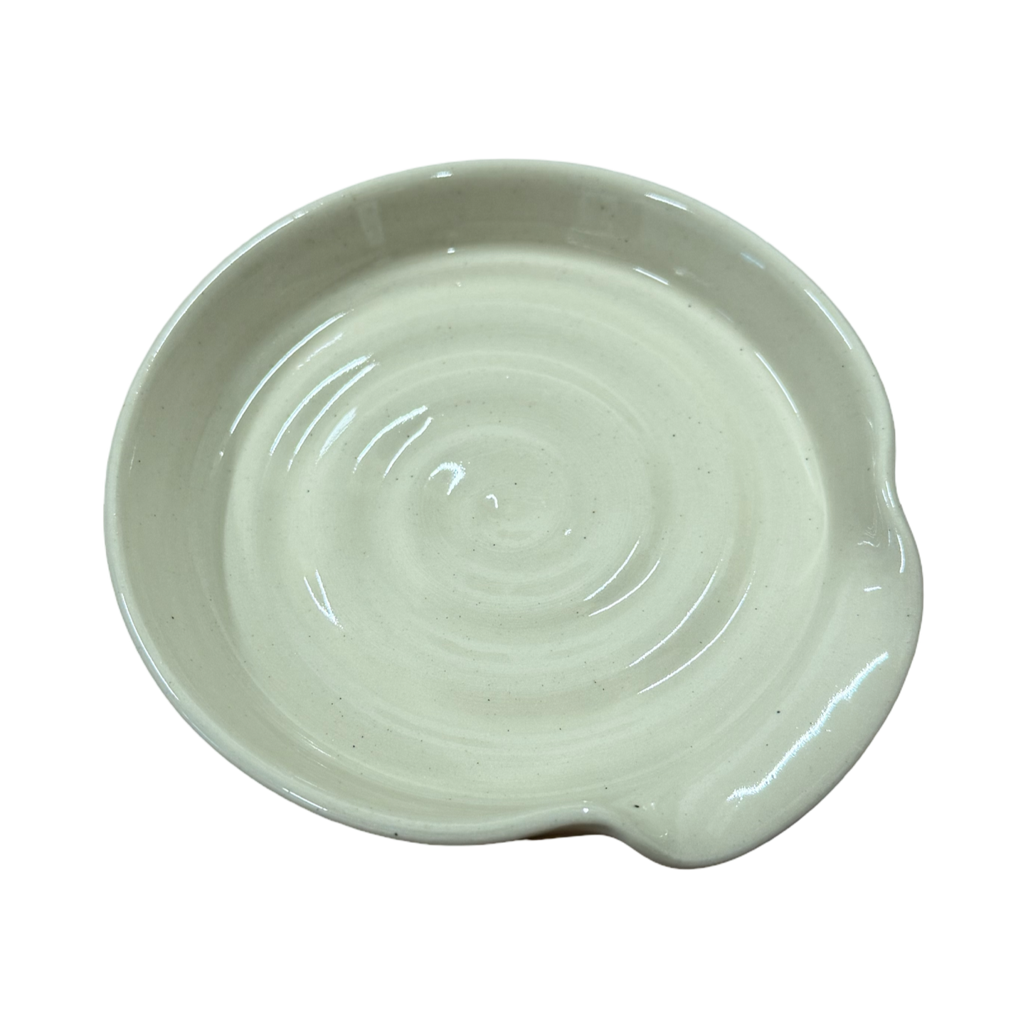Glossy Cream Spoon Rest