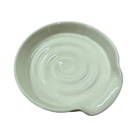 Glossy Cream Spoon Rest