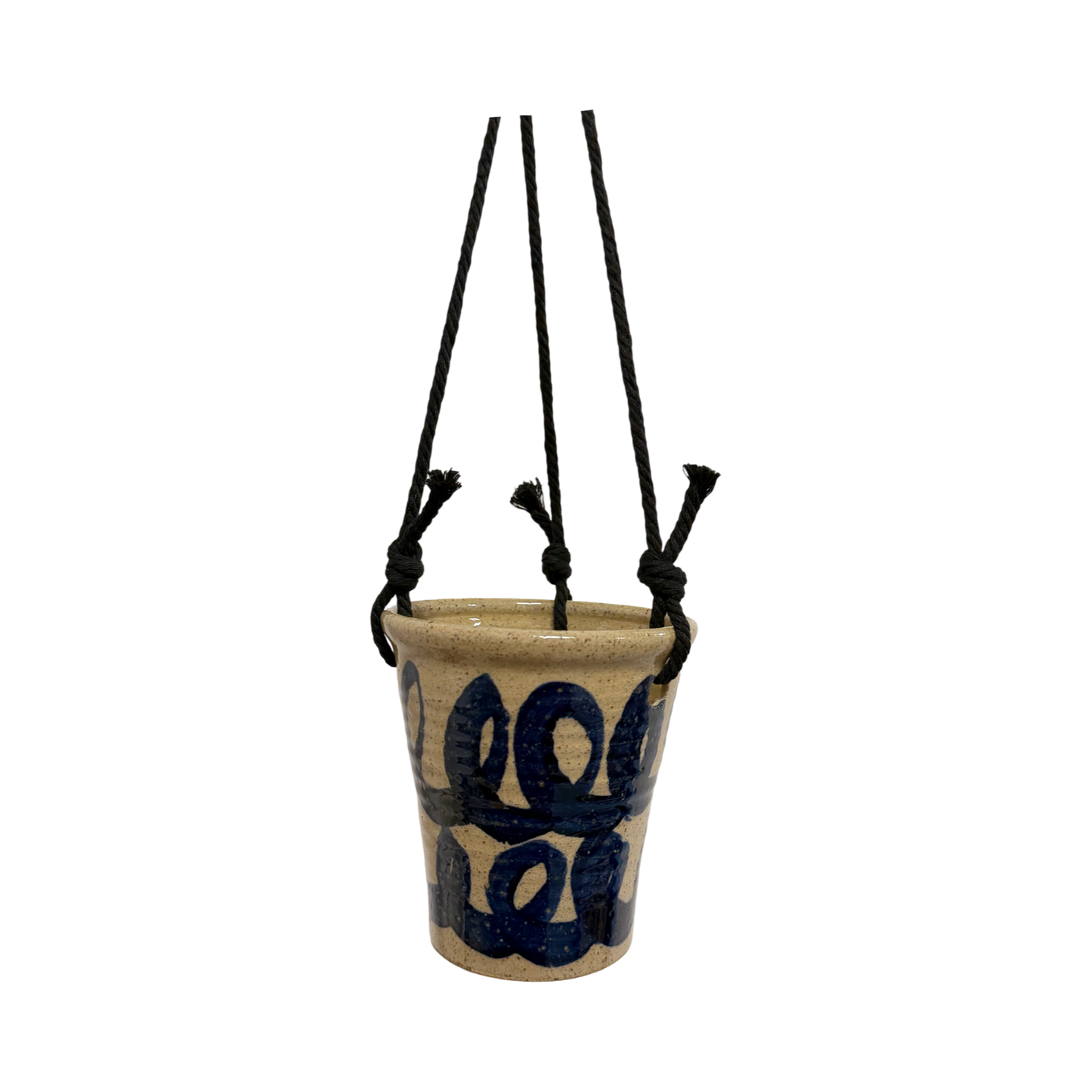 Cobalt Swirl Hanging Pot