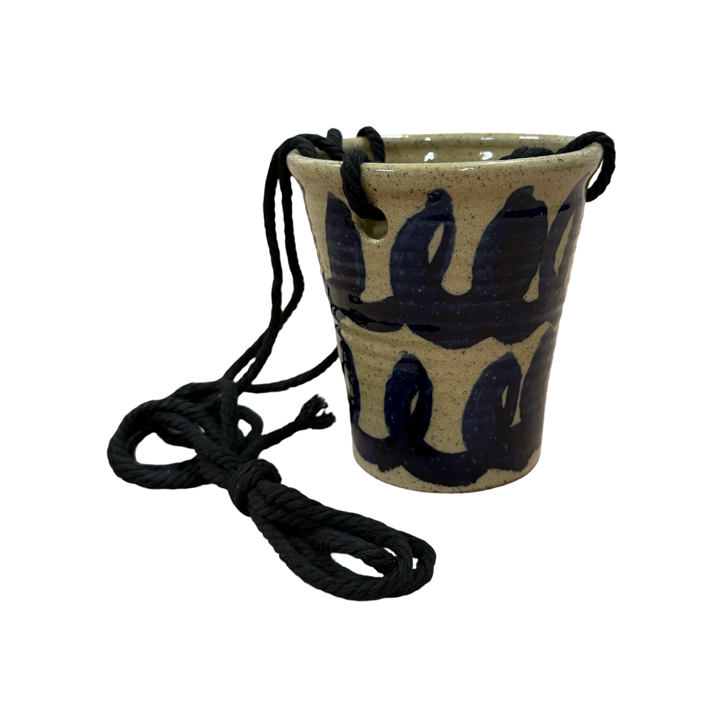 Cobalt Swirl Hanging Pot