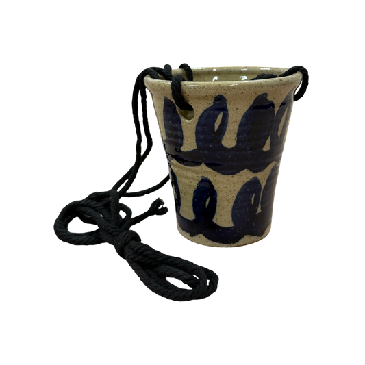 Cobalt Swirl Hanging Pot
