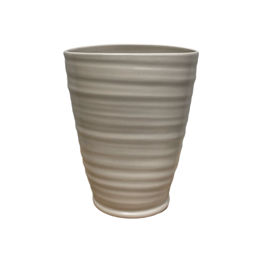 Oval Vase White Stoneware #1