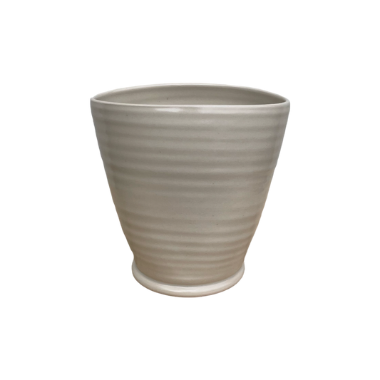 Oval Vase White Stoneware #3