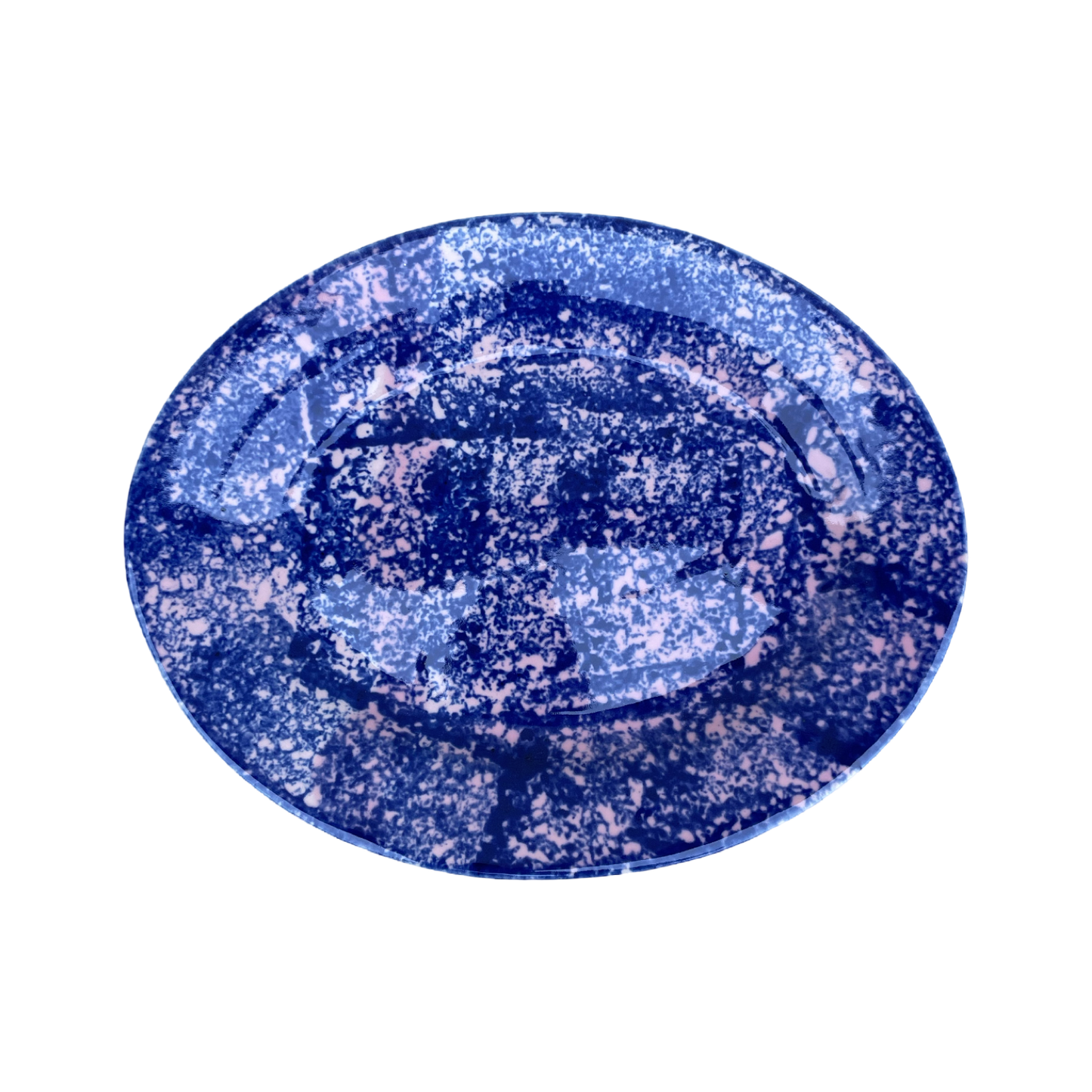 Cobalt Sponged Platter - Medium Pink