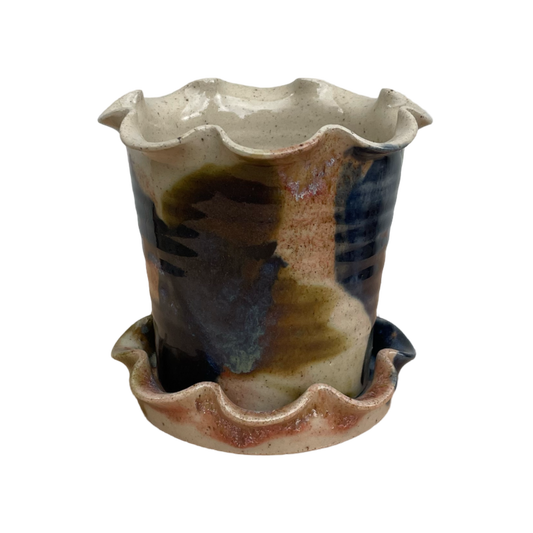 Frilly Pot - Mixed Glaze