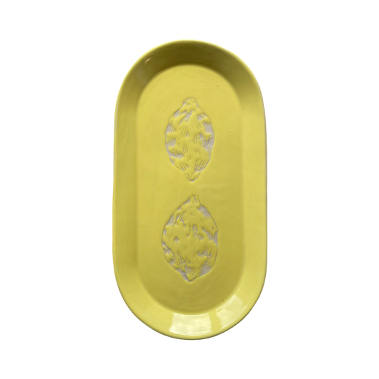 Sgraffito Lemon Platter